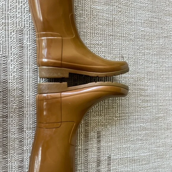 Women’s HUNTER ORIGINAL TALL Refined GLOSS Rain Boots SIZE 8 Brown - Picture 3 of 13